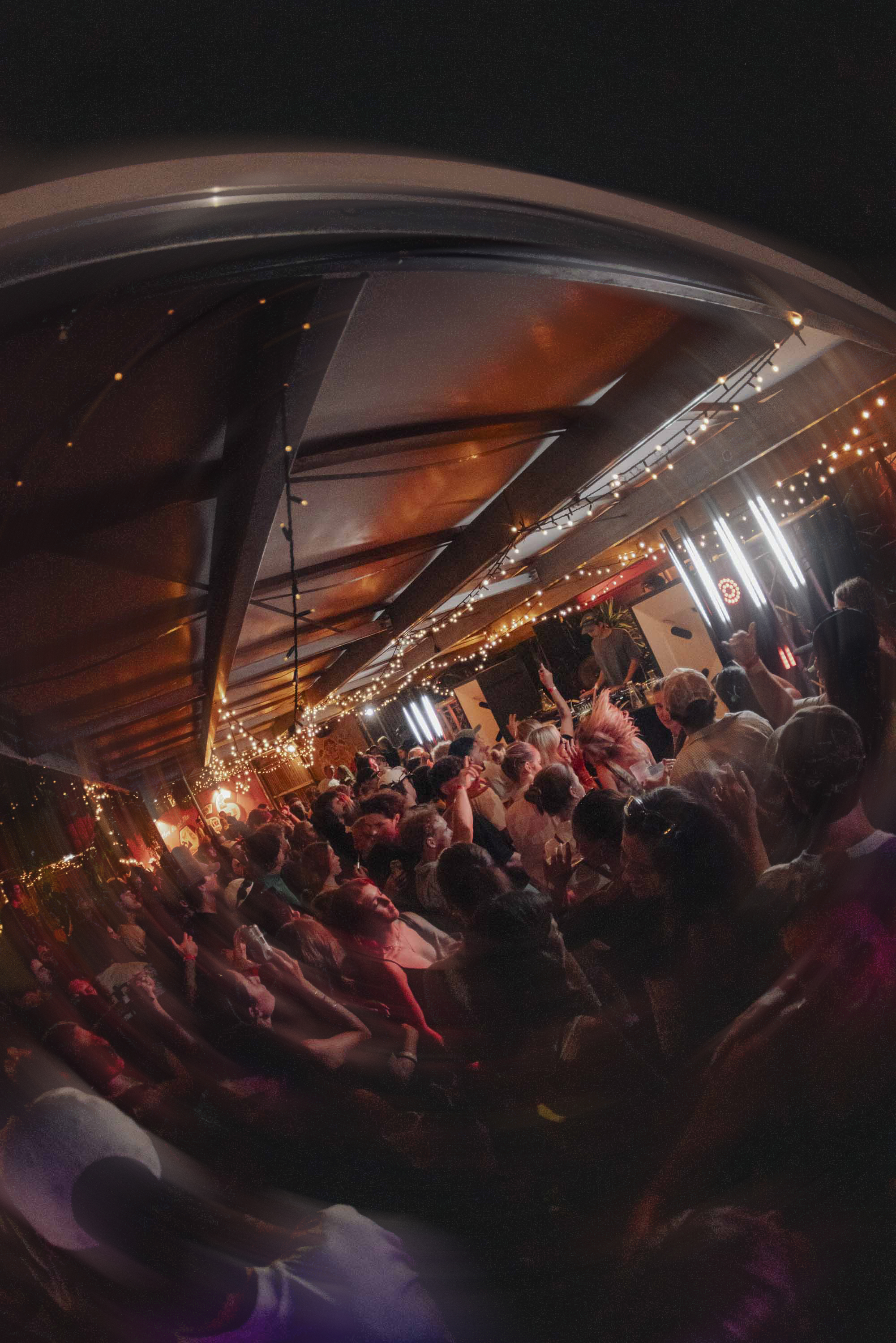 Close up silhouette of a DJ